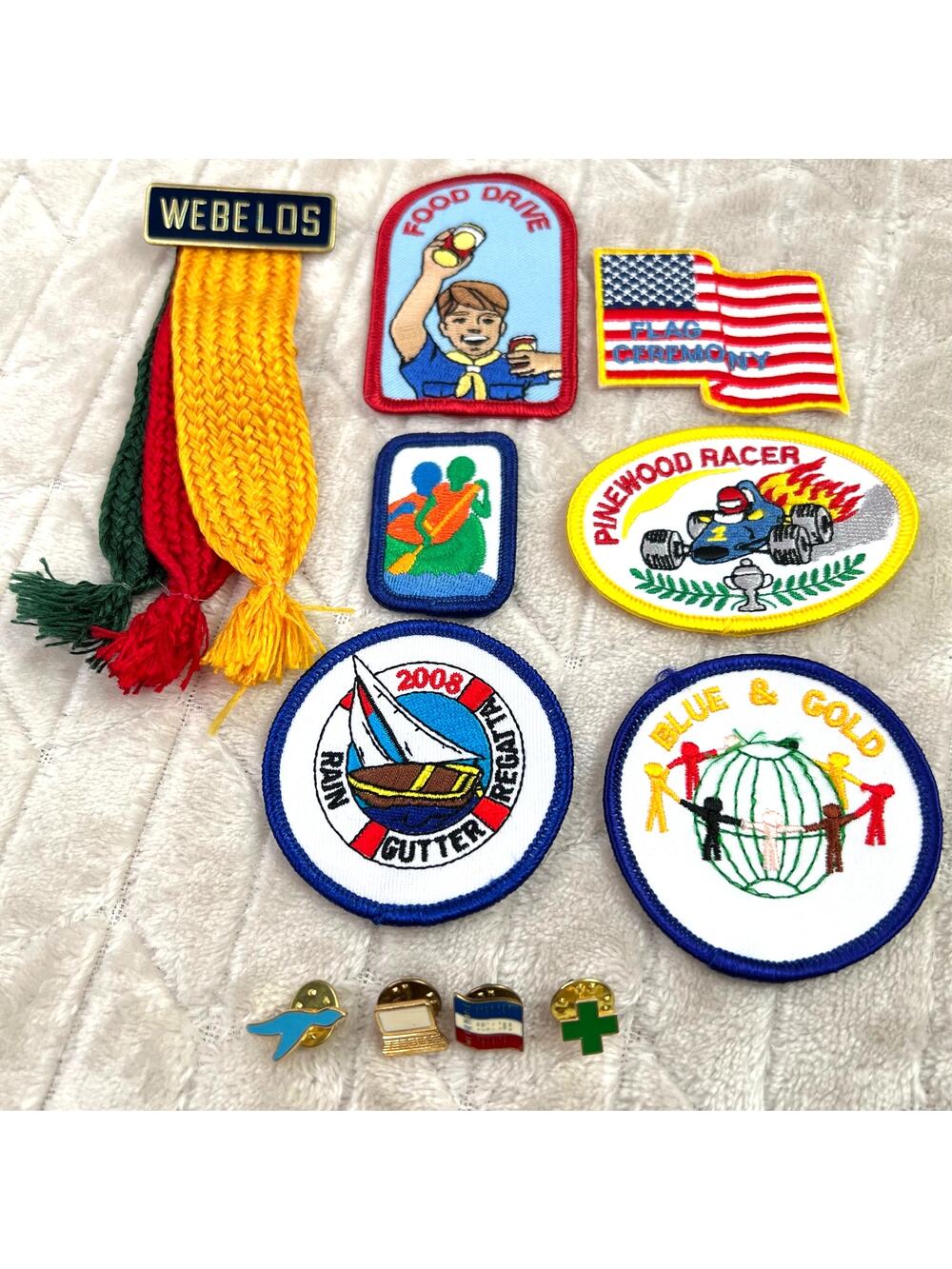 Cub Boy Scouts Badge Pin Patch Award Rank Lot 11 pc Pinewood Regatta Webelos